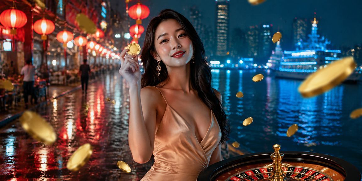 Không gian chợ đêm Hồ Chí Minh với roulette minh họa điều khoản sử dụng